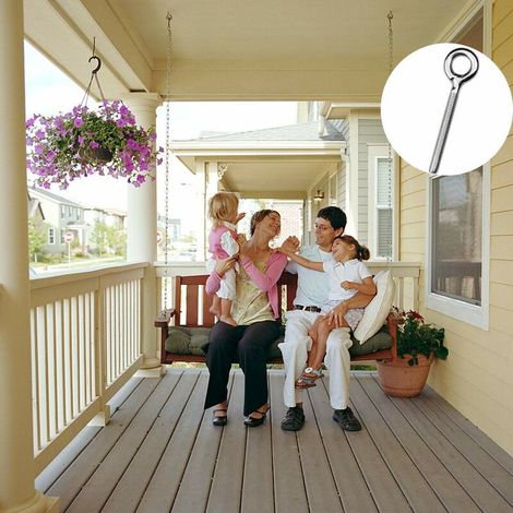 Lot de 10 M4 Vis à Oeil Boulons à Anneau Soudés Anneaux à Vis Crochet à Oeil Boulon pour Balançoire Machine Extérieure MNS (1/4)
