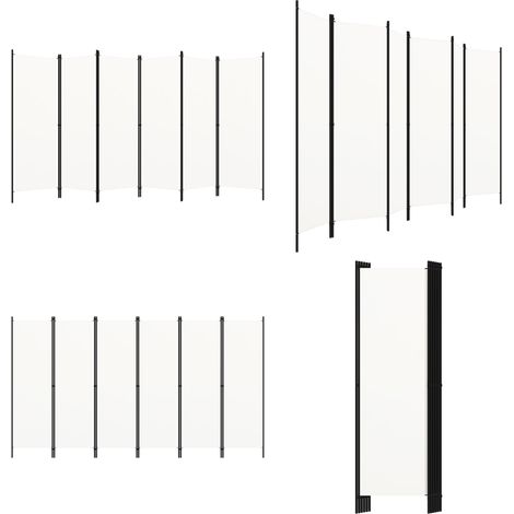 6-tlg. Raumteiler Weiß 300x180 cm - Raumteiler - Paravent - Raumtrenner - Dekorationsartikel - Wohnaccessoires - Home & Living (1/5)