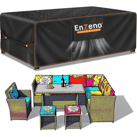 Housse Table de Jardin,Bâche Protection Salon Extérieur,200x160x74cm (1/5)