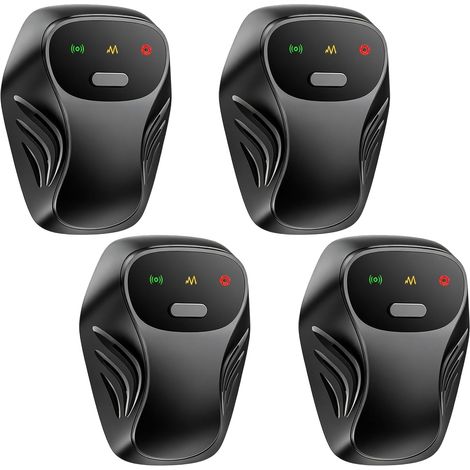 Set mit 4 elektronischen Mäusevertreibern, Ameisen, Fliegen, zur Bekämpfung von Mäusen, Insekten (Kakerlaken, Mücken) und Nagetieren, Ultraschall-Schädlingsbekämpfer (1/5)