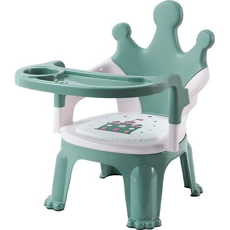 Siège rehausseur bébé, chaise haute amovible avec son, motif dessin animé, bleu, pour la maison et la maternelle (1/4)