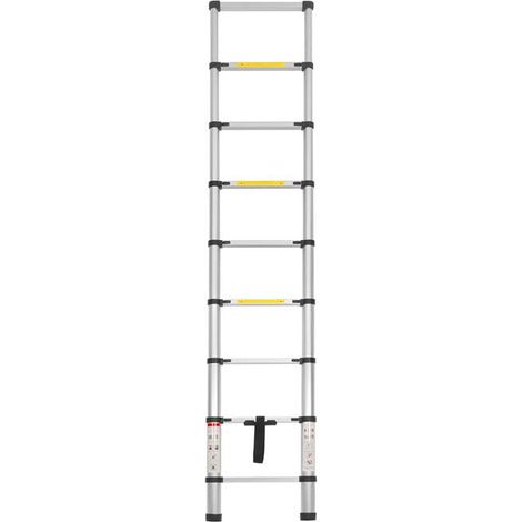 Escalera de aluminio 8 peldaños / 2,6 m / máx. 150 kg