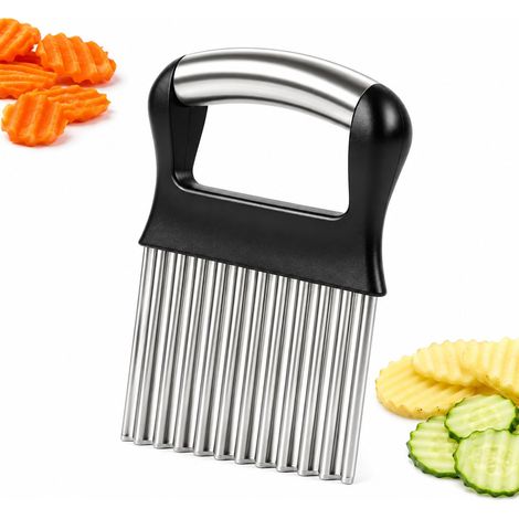 Coupe Pomme de Terre, Découpe Crantée Efficace, Manche Sécurisé (1/5)