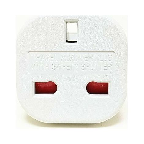 Reiseadapter – Britischer 3-poliger weißer Stecker – Britischer Standardstecker auf europäischen Standardstecker (1/5)