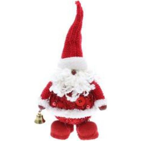 Sfera palla babbo natale per albero 17 cm - colore rosso/bianco - addobbo decorazione natalizia