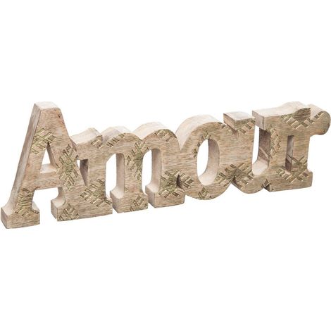 Palabras decorativas Amour - árbol de mango - 30x10 -2 cm - Atmosphera créateur d'intérieur