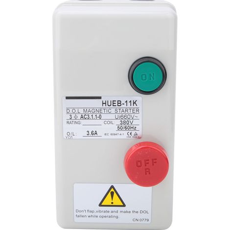Démarreur Magnétique Réversible 380 V - Démarrage Direct Sur Ligne - Commande Manuel - 50/60 Hz - Courant Nominal 2,4 À 3,6 A (1/5)