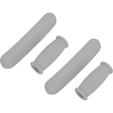 Ensemble de quatre béquilles axillaires, coussinets antidérapants, accessoires pour béquilles, béquilles axillaires à une main résistantes, grises. (1/5)