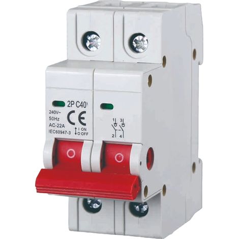 gloca Set 1 Lasttrennschalter 2P 40A 220V DIN-Schienenmontage belegt 2 Module