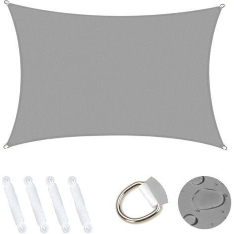 Ineasicer Rechteckiges Sonnensegel 4x5m, Gartenlaube 95% UV-Block Sonnenschutz Markise Segeltuch Schattierung Wasserdicht Langlebig für Außenbereich Terrasse Garten Hinterhof Camping Schwimmbad - Grau