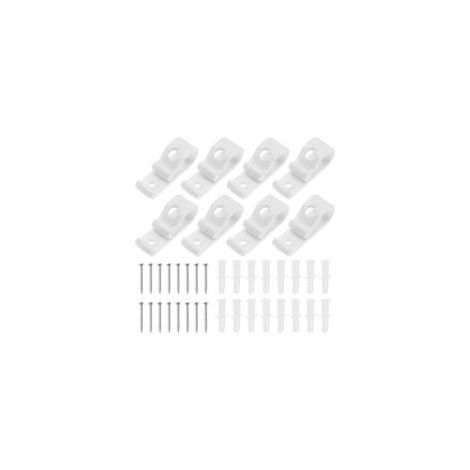 8pcs Clips de Sécurité pour Store Enrouleur en Plastique Clips de Cordon Chaîne de Store Enrouleur Romain en P pour Stores Vénitiens en Nid d'abeille à Rouleau Romain Vertical, Blanc