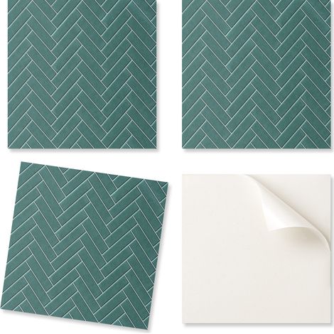 Juego de baldosas de vinilo estampadas - Decoraci贸n de dormitorio con estampado de espiga 9x30x30 cm