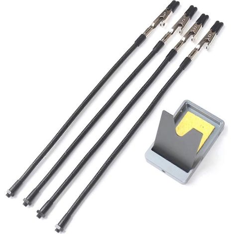 Supporto universale per scheda PCB con 4 bracci flessibili in metallo per saldatura a terza mano (1/5)