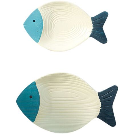 Décoration murale en bois représentant un poisson, sculpture de poisson en bois, idéale pour un thème de plage. (1/5)