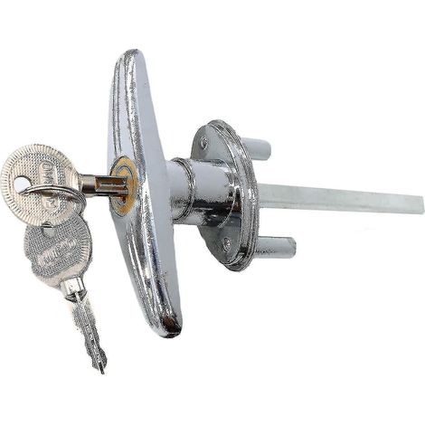 Ensemble de serrure à poignée en T pour porte de garage avec 2 clés, serrure universelle à poignée en T pour porte d'entrepôt (1/5)