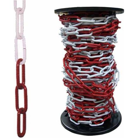 CATENA SEGNALETICA ACCIAIO BICOLORE bobina mt 30 bianco/rosso