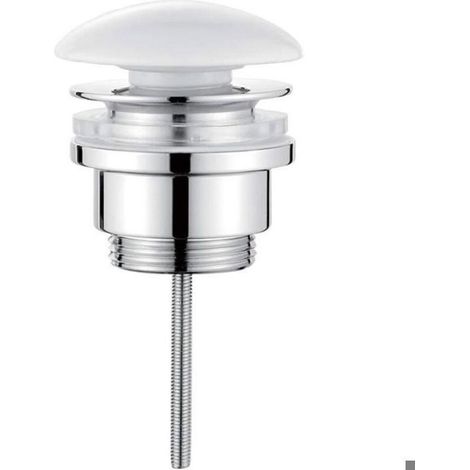 Bouchon De Vidange Automatique - Pour Lavabo Et Baignoire - Trou D'Adaptation 1/4 Pouces - Finition Chromée Blanc - 6 X 6 X 9 Cm - 1 Pièce (1/2)