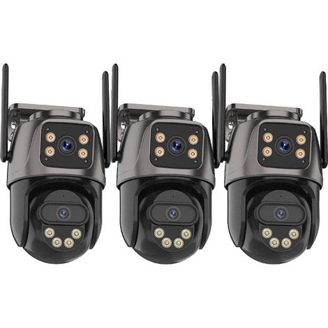 Caméra IP, Résolution 4K, Double Objectif, 3PCS Pas de carte, Prise EU (1/2)