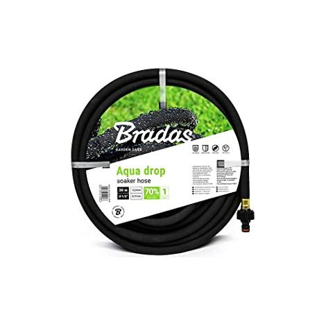 AQUA-DROP TUYAU D'ARROSAGE GOUTTE À GOUTTE 1/2'' 7,5 M 15 M 30 M 100 M 15M NOIR BRADAS WAD1/2015