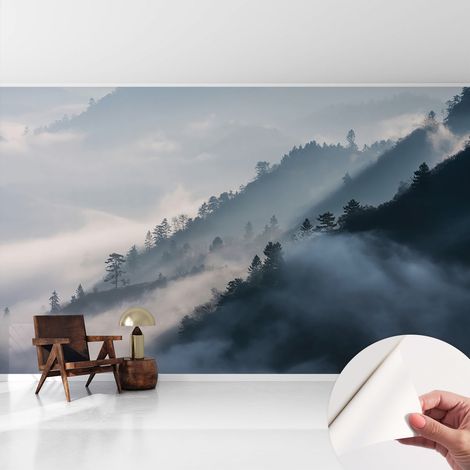 Papier peint autocollant avec imprimé pour décoration intérieure pour rénovation a motif Paysage brumeux 416x254 cm (1/5)