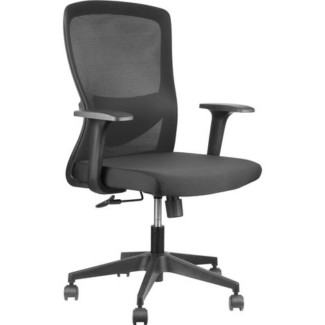 iggual Silla de Oficina Ergonómica Ergoline EN1335 hasta 150 kg, Respaldo de Malla Transpirable, Altura Ajustable con Pistón de Gas, Respaldo Reclinable, Base Estrella Resistente, Negro (1/5)