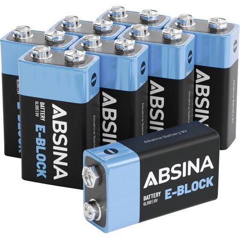 Absina Pile 6LR61 (9V) alcaline(s) 580 mAh 9 V 8 pc(s) (1/3)