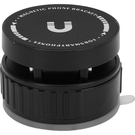 Support magnétique à vide pour téléphone, support rotatif et pliable pour voiture, tableau de bord et bureau (noir) (1/5)