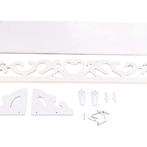 White WPC Carved Wall Shelf, Floating Shelf with Perforation, for Living Room, Bedroom, Study, TV Background (1/5)