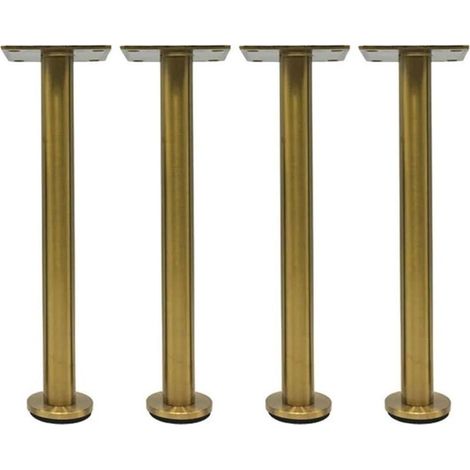 Pieds de canapé réglables en acier inoxydable de 25 cm, pieds d'armoire en métal avec support noir, lot de 4 pieds pour meubles (1/4)