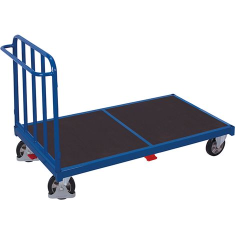 VARIOfit Stirnwandwagen mit senkrechten Streben Elastikbereifung 1200kg Tragkraft 1345x880mm Anthrazitgrau RAL 7016