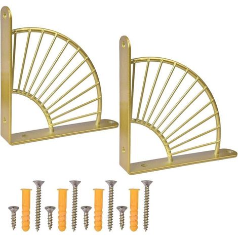 Support Equerre Murale,Équerres Étagère de Fixation Murale Support Etageres Murales Triangle Équerre Étagere Murale Equerre Murale Support d’Étagère pour Tablette Murale en Bois (D'or) (1/4)
