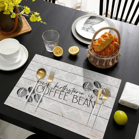 Hot-selling PVC placemats, non-slip, waterproof, heat-insulating, letter series, hotel restaurant Western-style placemats - Letter design - 9 - Leather printed with color 3045CM