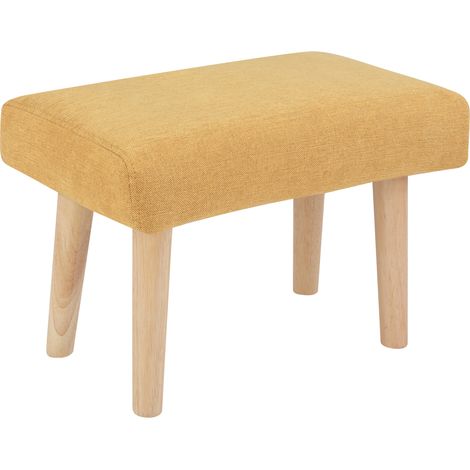 Reposapiés moderno retro tapizado patas de madera amarillo Takoma II (1/5)
