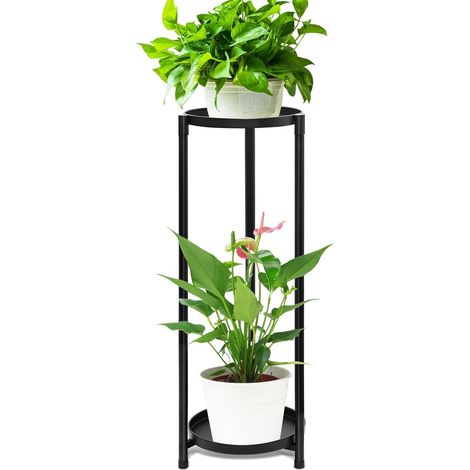 Support pour plantes, Support de pot de fleurs en métal, Porte-pot de fleurs, Support de plantes d'intérieur et d'extérieur pour terrasse, jardin, balcon, salon (A) (1/5)