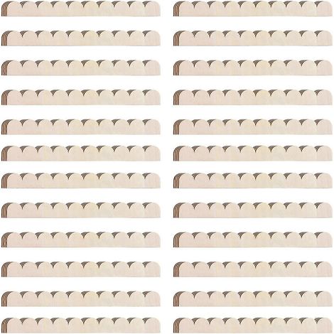 Ensemble de 96 moulures décoratives en bois brut en forme d'éventail, à poser soi-même, compatible avec les étagères murales des meubles. (1/5)