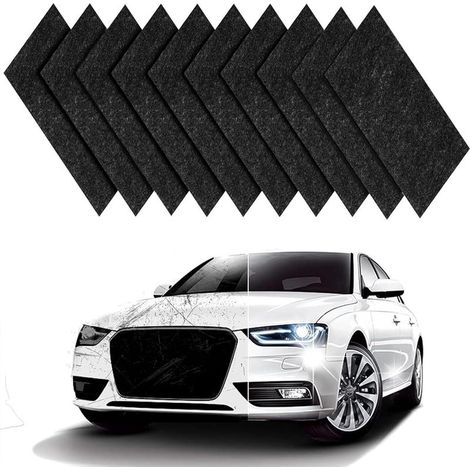 10PCS Chiffon Anti Rayures Voiture, Tissu Nano Efface Rayure Profonde, Polish Carrosserie Brillant, Kit Réparation Peinture Universel (1/5)