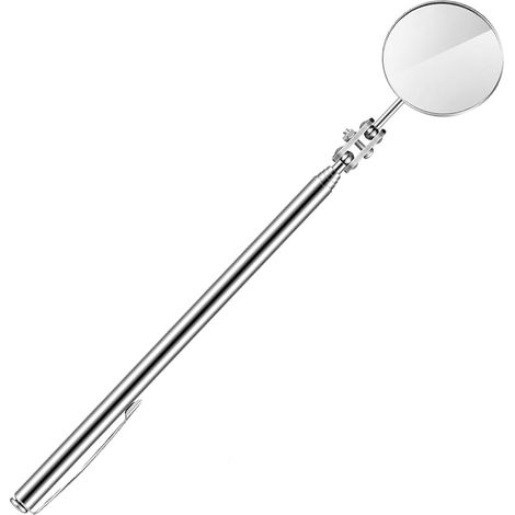 1 Miroir D'inspection Télescopique, Acier Inoxydable, Lentille Ronde 30mm, Outil Mécanique Pour Automobile