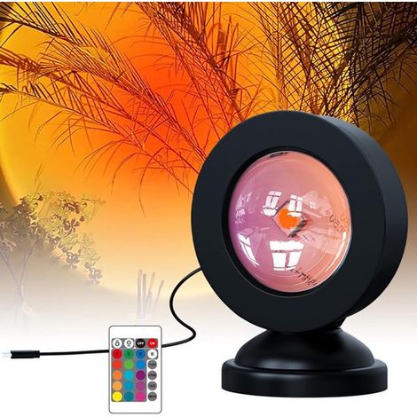 Sonnenuntergangslampe, Sonnenuntergangslicht, Projektorlampe, 16 Farben, Projektorlampe mit Fernbedienung, LED-Licht für Fotos/Selfies (1/5)