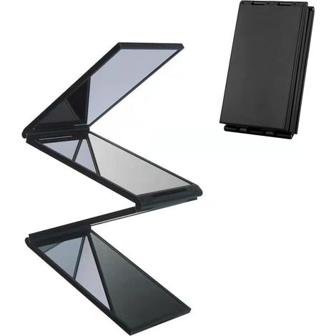 Miroir pliant à quatre panneaux, miroir de maquillage pliable à 4 faces, miroir de poche, miroir compact pliable, miroir de table pour se coiffer (1/5)