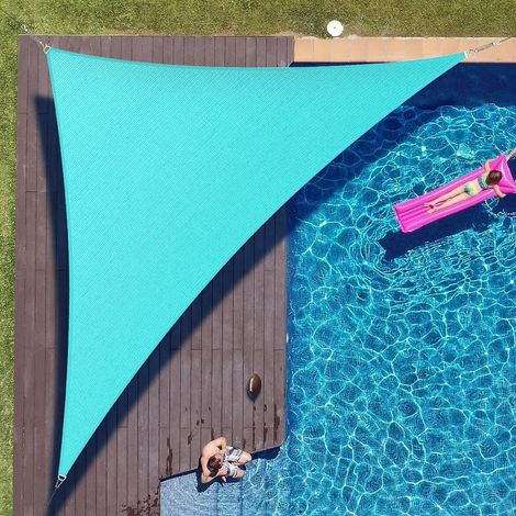 Voile Ombrage Triangulaire 3x3x3m Bleu Impermeable Protection UV pour Terrasse Jardin Exterieur Balcon Design Moderne (1/3)