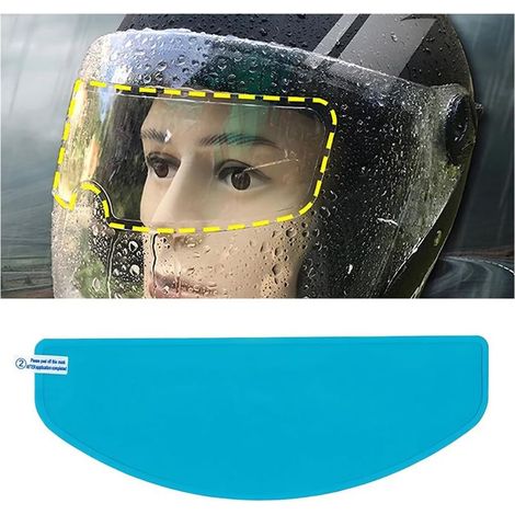 Película antivaho para cascos de motocicleta, protección universal antivaho para viseras, película protectora transparente universal, visera autoadhesiva para cascos/gafas (impermeable). (1/4)