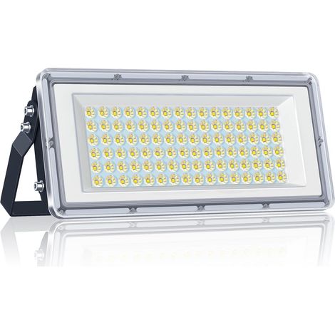 Projecteur LED Extérieur 100W, 10000LM Spot LED Extérieur, 1 Pièce 6500K 85-265V Lampe LED Exterieur, IP67 Imperméable Eclairage Exterieur pour Jardin, Terrasse, Garage, Usine, Stade, Square (1/5)