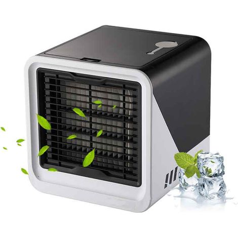Climatiseur Mobile, 3 en 1 Mini Ventilateur Portable USB, 500 ML, 3 Vitesses, sans Évacuation,pour Chambre et Bureau (Noir)