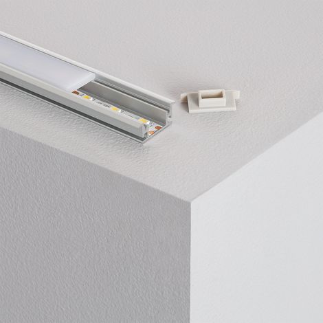 Aluminiumprofil Betretbar für den Boden für LED Streifen bis 12 mm Aluminium 2 m Weiß transluzent