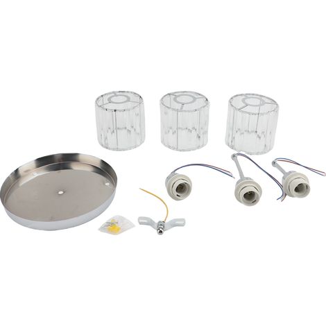 Plafonnier Cristal Moderne 3 Lumières Chandelier avec Abat-Jour Verre – Couloir Entrée Chambre Porche, Argent E27 (1/5)
