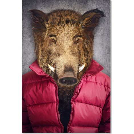 Affiche Tête de sanglier habillé - 40x60cm - made in France (1/5)