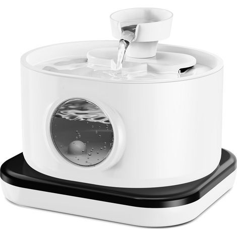 Fuente inalámbrica para gatos: Fuente automática para mascotas a pilas, 2,8 litros (95 oz), recargable, con 2 modos de flujo (blanca). (1/4)