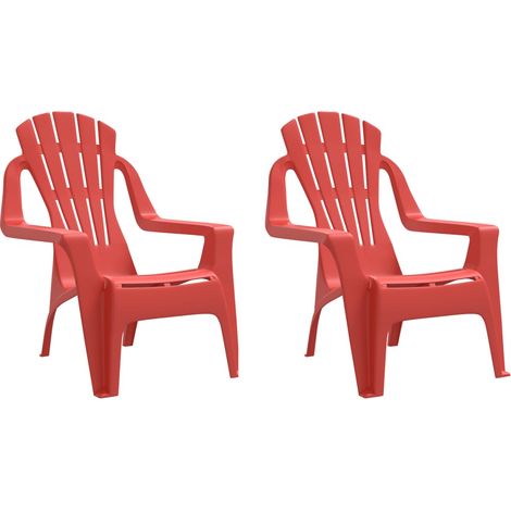 Chaises de jardin pour enfants lot de 2 rouge 37x34x44 PP (1/5)