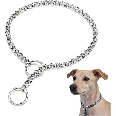 Dog Training Collar Adjustable Solid Steel Chain for Small Medium Large Dogs (1/5)