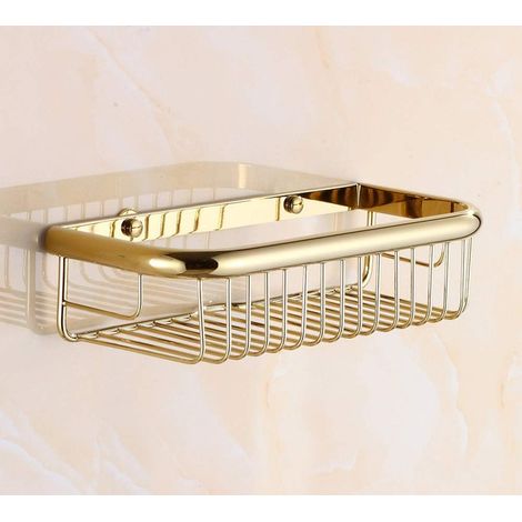 Panier de douche en laiton de 30 cm avec vis d'installation dissimulées, étagères murales antirouille pour salle de bain, panier de rangement de cuisine (1/4)